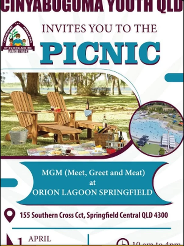 Cinyabuguma Youth QLD picnic flyer